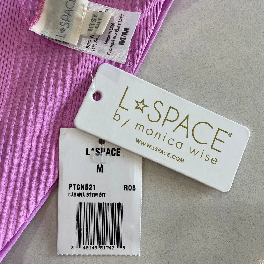 L*Space Purple Cabana Ribbed V-Wire Bikini | NWT Size M